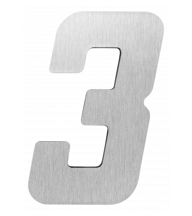 STICKER 3D NUMBER 0 FOR HOUSE BR. STEEL