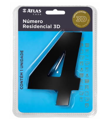 STICKER 3D NUMBER 0 FOR HOUSE BLACK