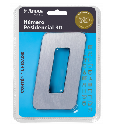 STICKER 3D NUMBER 0 FOR HOUSE BR. STEEL