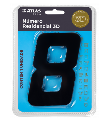 STICKER 3D NUMBER 0 FOR HOUSE BLACK