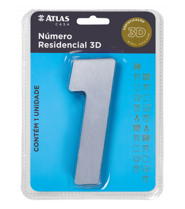 STICKER 3D NUMBER 0 FOR HOUSE BR. STEEL