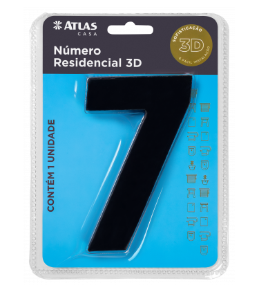 STICKER 3D NUMBER 0 FOR HOUSE BLACK