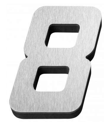 STICKER 3D NUMBER 0 FOR HOUSE BR. STEEL