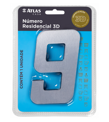 STICKER 3D NUMBER 0 FOR HOUSE BR. STEEL