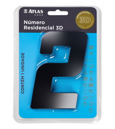 STICKER 3D NUMBER 0 FOR HOUSE BLACK
