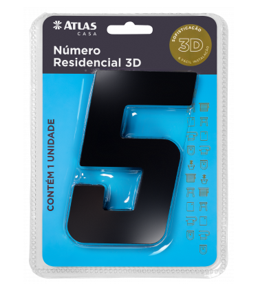 STICKER 3D NUMBER 0 FOR HOUSE BLACK
