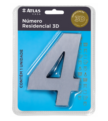 STICKER 3D NUMBER 0 FOR HOUSE BR. STEEL