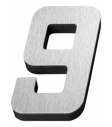 STICKER 3D NUMBER 0 FOR HOUSE BR. STEEL
