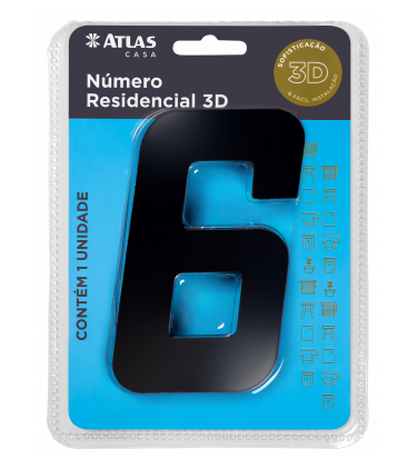 STICKER 3D NUMBER 0 FOR HOUSE BLACK