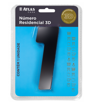 STICKER 3D NUMBER 0 FOR HOUSE BLACK