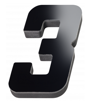 STICKER 3D NUMBER 0 FOR HOUSE BLACK