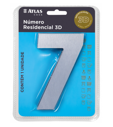 STICKER 3D NUMBER 0 FOR HOUSE BR. STEEL