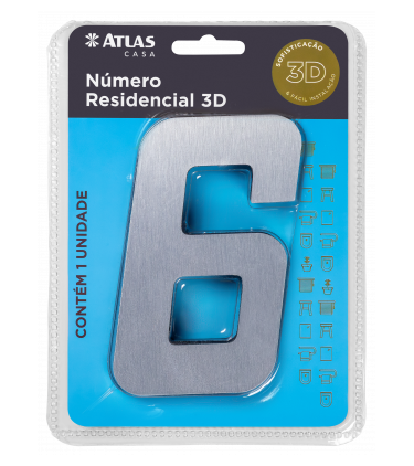 STICKER 3D NUMBER 0 FOR HOUSE BR. STEEL
