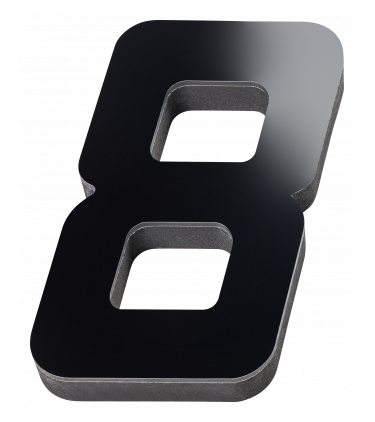 STICKER 3D NUMBER 0 FOR HOUSE BLACK