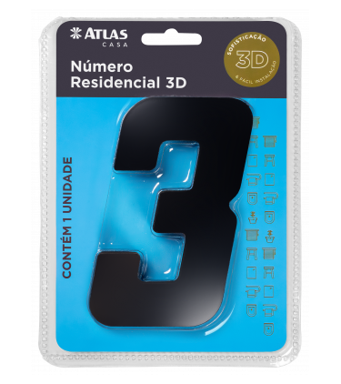 STICKER 3D NUMBER 0 FOR HOUSE BLACK