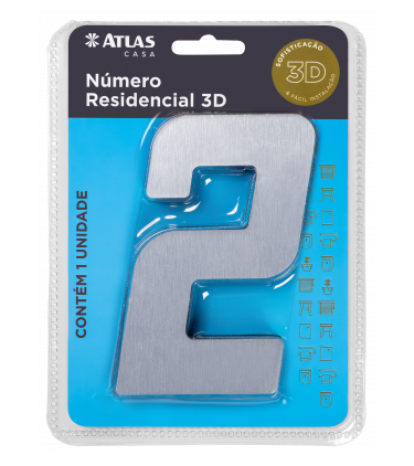 STICKER 3D NUMBER 0 FOR HOUSE BR. STEEL