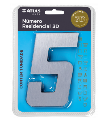 STICKER 3D NUMBER 0 FOR HOUSE BR. STEEL