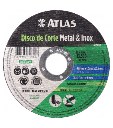 STAINLESS METAL CUTTING DISC 4,5"