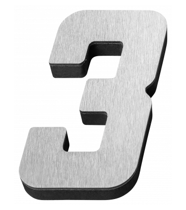 STICKER 3D NUMBER 0 FOR HOUSE BR. STEEL