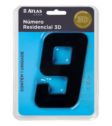 STICKER 3D NUMBER 0 FOR HOUSE BLACK