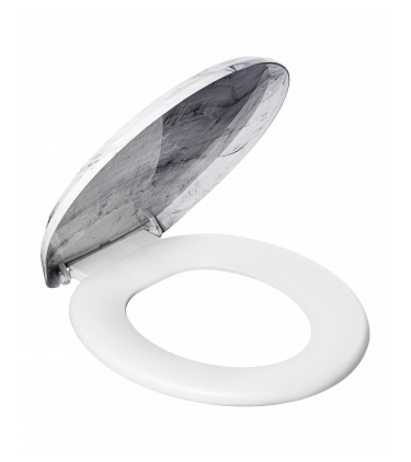 CUSHIONED TOILET SEAT MARBLE PRINT-WHITE
